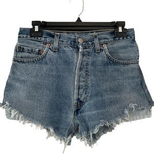 Levi’s button up cutoff distressed short shorts